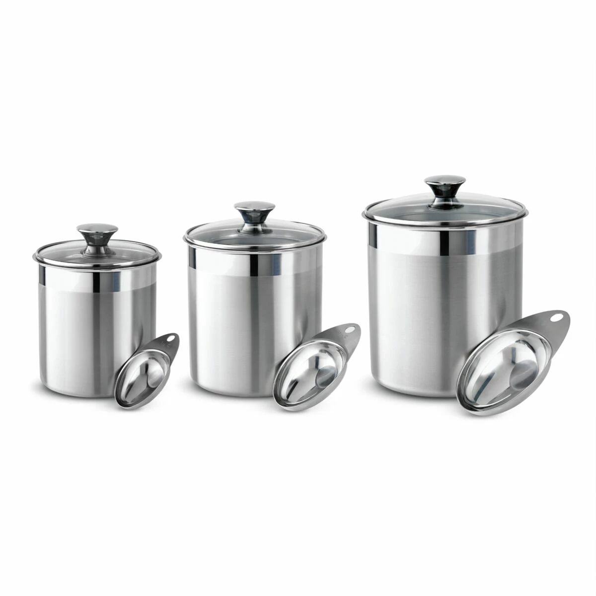 Tramontina 6 Pc Stainless Steel Covered Canister And Scoop Set 5 Tramontina 6 Pc Stainless Steel Covered Canister And Scoop Set - Image 3