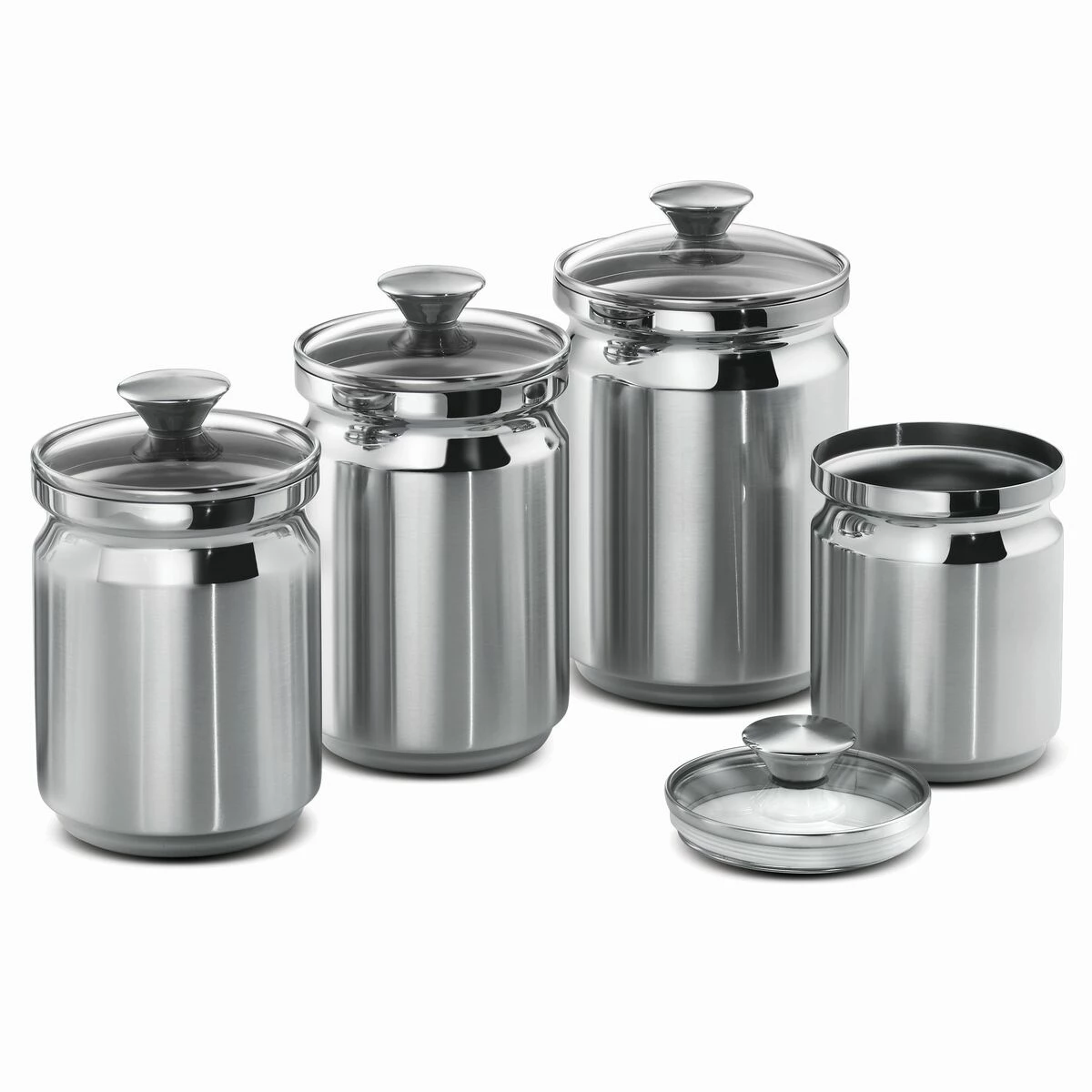 Tramontina 4 Pc Covered Stainless Steel Canister Set 5 Tramontina 4 Pc Covered Stainless Steel Canister Set - Image 3
