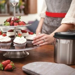 Tramontina 4 Pc Stainless Steel Canister Set - Black Plastic Lids -TRAMONTINA Sales 80204022IXM003G