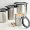 Tramontina 4 Pc Stainless Steel Canister Set - Black 1 Tramontina 4 Pc Stainless Steel Canister Set - Black -TRAMONTINA Sales 80204027PDM001G