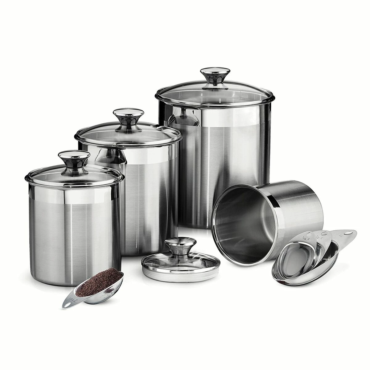 Tramontina 8 Pc Stainless Steel Covered Canister And Scoop Set 5 Tramontina 8 Pc Stainless Steel Covered Canister And Scoop Set - Image 3
