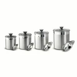 Tramontina 8 Pc Stainless Steel Covered Canister And Scoop Set 9 Tramontina 8 Pc Stainless Steel Covered Canister And Scoop Set -TRAMONTINA Sales 80204527IXM002G