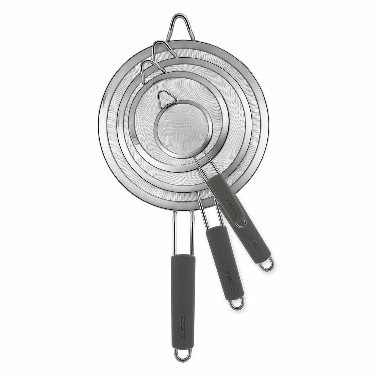 Tramontina 3 Pk Stainless Steel Mesh Strainers With Silicone Grip 6 Tramontina 3 Pk Stainless Steel Mesh Strainers With Silicone Grip - Image 4