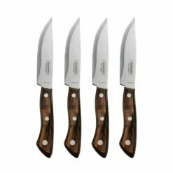 Tramontina Churrasco BBQ 4 Pc Porterhouse Steak Knife Set In Wood Gift Box 12 Tramontina Churrasco BBQ 4 Pc Porterhouse Steak Knife Set In Wood Gift Box -TRAMONTINA Sales 80905024IXM003G