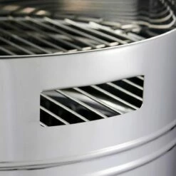 Tramontina 15.5 In Stainless Steel Round BBQ Charcoal Grill With Lid -TRAMONTINA Sales 80905033IXM003G