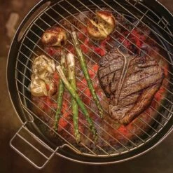 Tramontina 15.5 In Stainless Steel Round BBQ Charcoal Grill With Lid -TRAMONTINA Sales 80905033IXM007G