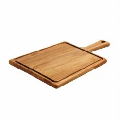 Tramontina 15.75 In X 10.5 In Teak Wood Rectangle Cutting Board With Handle & Groove -TRAMONTINA Sales 81000023IXM001G