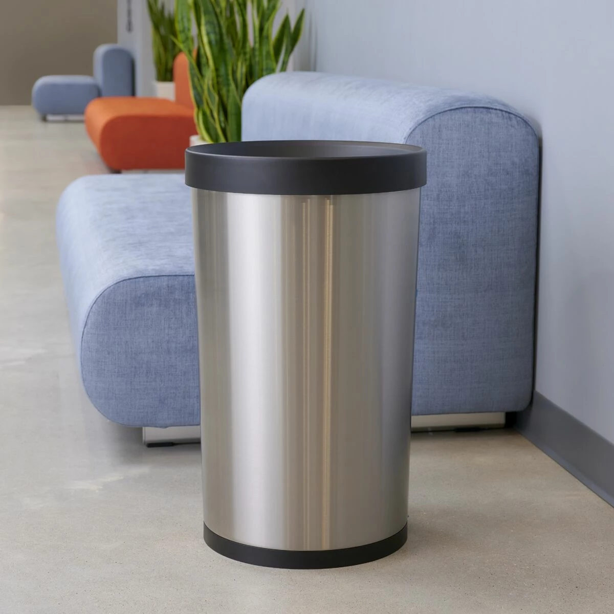 Tramontina 13 Gallon Stainless Steel Open Top Round Trash Bin 4 Tramontina 13 Gallon Stainless Steel Open Top Round Trash Bin - Image 2