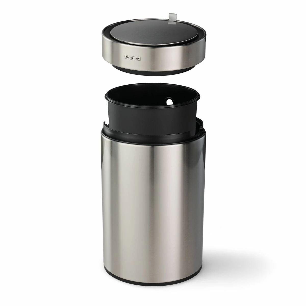Tramontina 3.17 Gallon Stainless Steel Round Sensor Bin With SS Capped Lid 6 Tramontina 3.17 Gallon Stainless Steel Round Sensor Bin With SS Capped Lid - Image 4