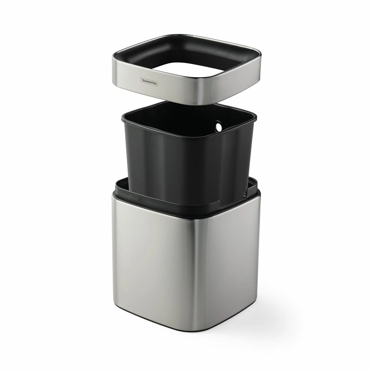 Tramontina 2.11 Gallon Stainless Steel Square Open Top Bin 4 Tramontina 2.11 Gallon Stainless Steel Square Open Top Bin - Image 3