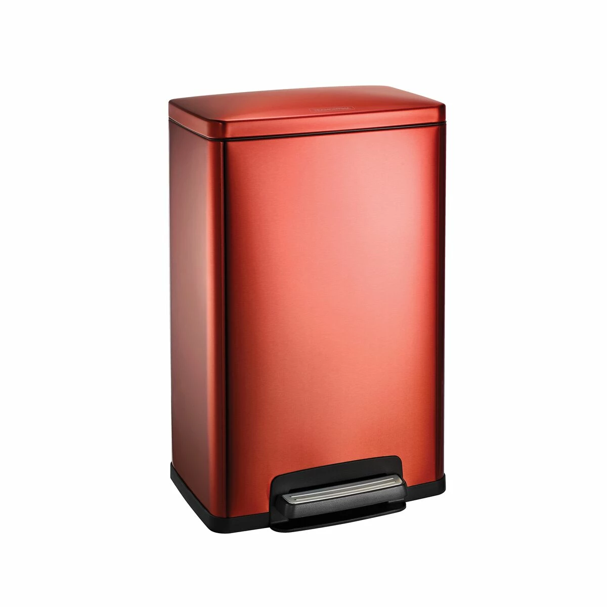 Tramontina 13 Gallon Stainless Steel Step Can With Soft Closing Lid - Red 4 Tramontina 13 Gallon Stainless Steel Step Can With Soft Closing Lid - Red - Image 2